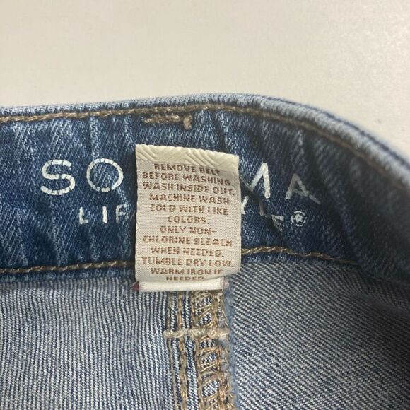 SONOMA Women’s Jeans Size 12 Blue Modern Fit Cropped Inseam 26” Distressed - Picture 5 of 12